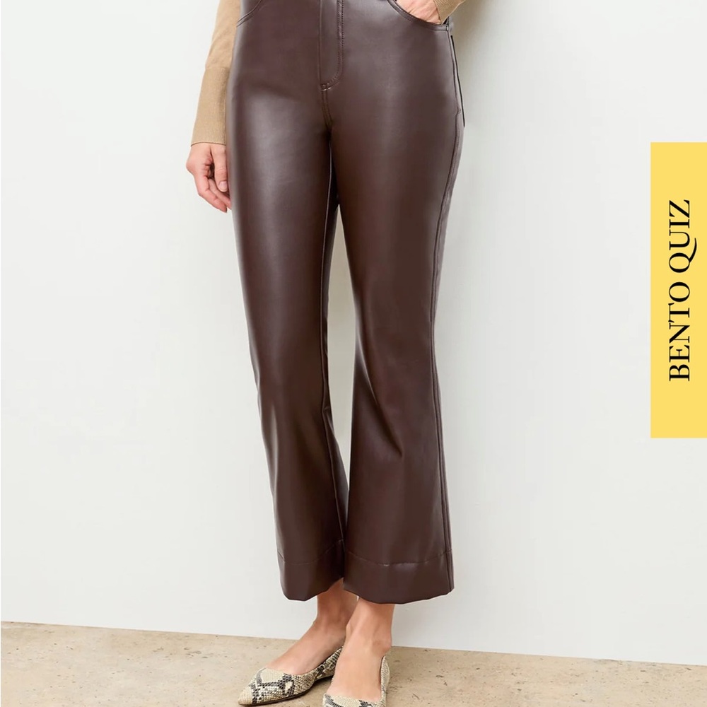 MM LaFleur Vegan Leather Brown Pants